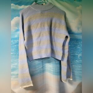 Sincerely Jules NWT Women's 2 Tone Striped Sweater Size‎ Medium blue & Gray